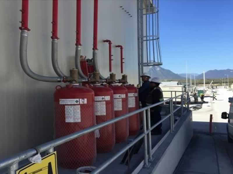Tanques FM-200 instalados (FM200), seguridad contra incendio